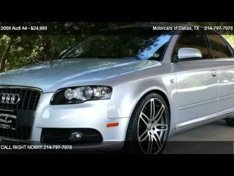 797 wipers - http://www.motorcarsofdallas.net YOU ARE VIEWING A 2008 AUDI A4 2.0T S-LINE QUATTRO THAT IS SILVER WITH BLACK LEATHER INTERIOR. IT IS POWERED BY THE 2.0 LITE...