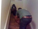 Chris and Matt in the hostel corridor
