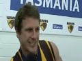 Campbell Brown in the rooms after the 2008 Grand Final