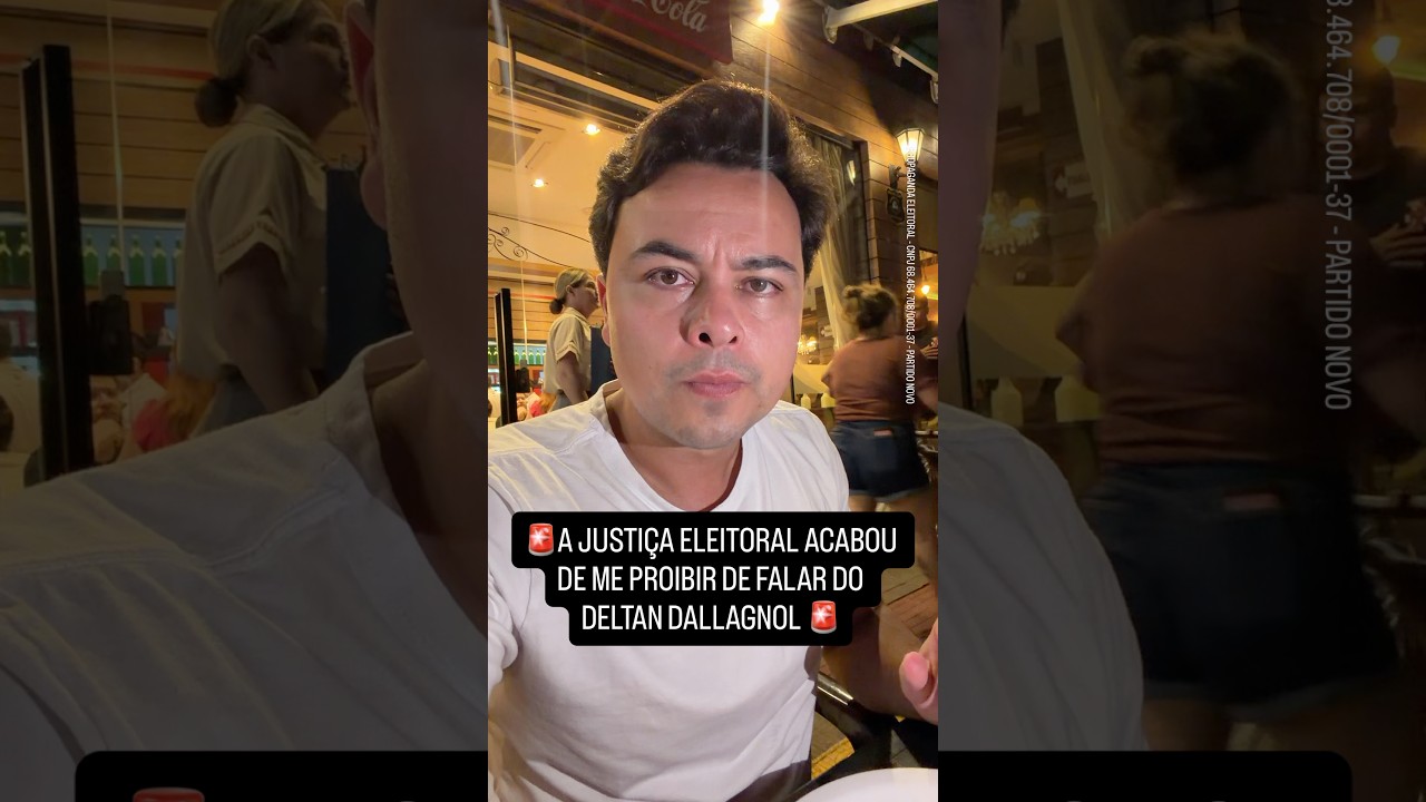 🚨A PEDIDO DO PT, A JUSTIÇA ELEITORAL DO PARANÁ ACABOU DE ME PROIBIR DE FALAR DO DELTAN DALLAGNOL