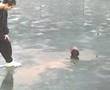 Gleb falling through ice!!