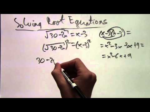 how to get rid of a square root in an equation