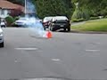 Mortar Bomb Inside a traffic cone