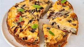 Quiche sans pâte ultra moelleuse aux légumes d’été et mozzarella