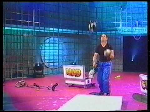 MAD CHAD - http://www.madchadtaylor.com Mad Chad breaks World Record for chainsaw juggling.
