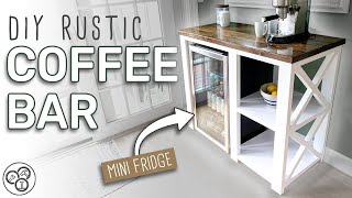 DIY Coffee Bar / Mini Fridge Table - Beginner Wood