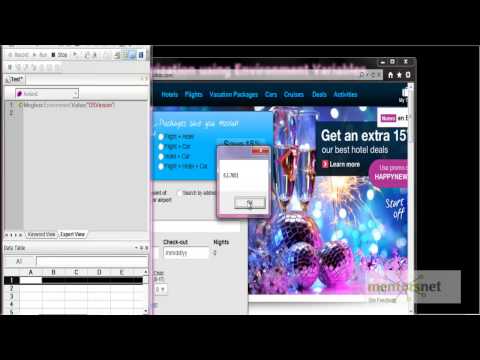 how to define environment variable in qtp