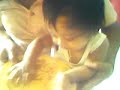 babi bamboo eating bihon