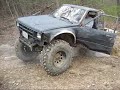 Ary beating on his truck in the washout