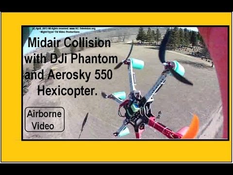 Mid-Air Collision Point of Impact video of DJi Phantom Quad and Aerosky Hexacopter.