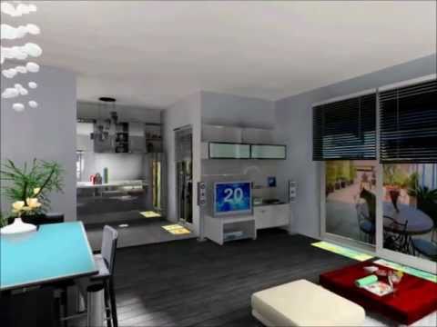 Visite virtuelle d'un appartement design.