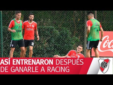 Entrenamiento en River Camp después de la victoria ante Racing