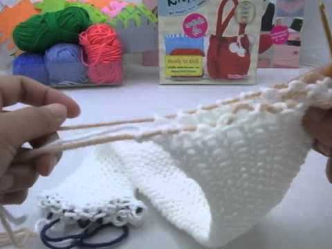กระเป๋าจากเชือกร่ม - การถักก้นกระเป๋าและการเก็บปลายชิ้นงาน จากชุด Magic Knit Kit ถักกระเป๋าคู่ใจ.