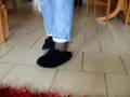 black beauty sheepskin slippers
