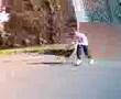 bowza on a scooter
