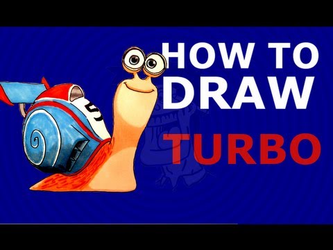 How to draw Turbo Snail - (2013 DreamWorks animation movie)