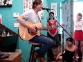 john vanderslice performing white dove at m-theory records in san diego on august 4, 2007.