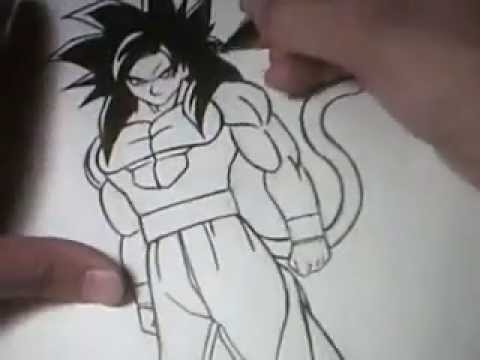 how to draw ssj4 goku