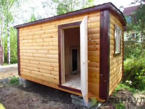 19. Мобильная перевозная баня 4,0х2,3 м из профилированного бруса или каркаса