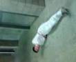 Man on floor in tape