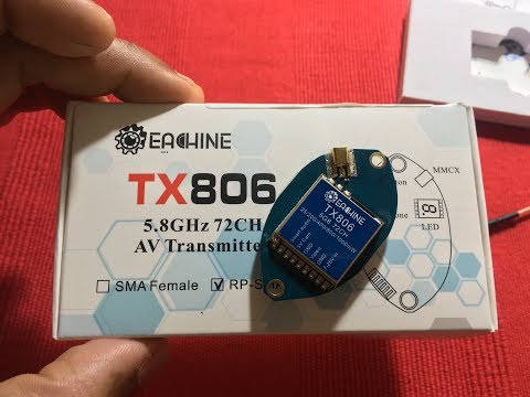 Eachine TX806 leaf 5.8Ghz 72Ch 1000mw Video Transmitter VTX From Banggood Unboxing
