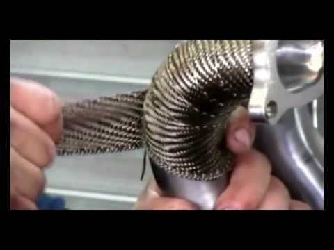how to fasten exhaust wrap