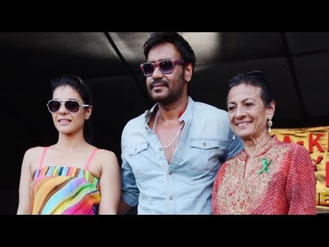 kajol - Recently spotted Kajol along with hubby Ajay Devgn and mother Tanuja at the launch of 'Save environment campaign, Ajay said that his wife doesn't know how to...