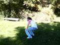 Loraine doing a cartwheel