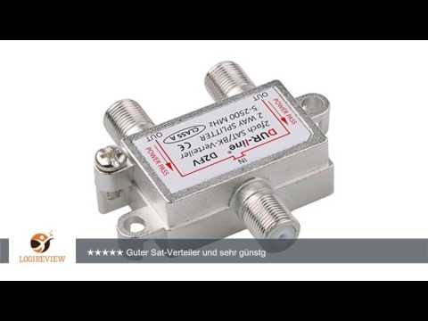 SAT & BK-Verteiler - 2-fach Splitter - voll geschirmt - unicable & HD tauglich [DUR-line D2FV -