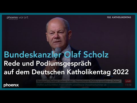 Kanzler Scholz beim Katholikentag-Podiumsgesprch Deutschlands Politik in unsicheren Zeiten