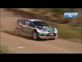 4th overall at the beginning of Stage 10, Mikko Hirvonen (Ford Fiesta) is flat out, trying to catch the front runners. In the last kilometers, he goes wide after a corner. He is very close to hit a tree. Hopefuly, he keeps control and reach the end of the stage and set the 4th fastest performance.