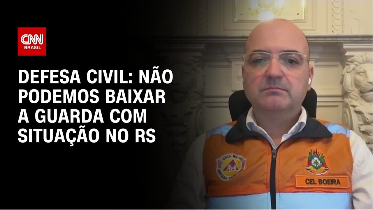 Não podemos baixar a guarda com enchentes no RS, afirma Defesa Civil | LIVE CNN
