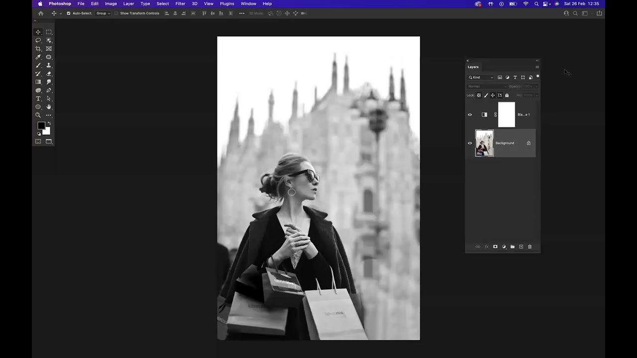 How to turn image black and white - PS