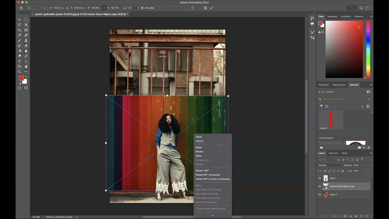 Apply Pattern to wall - Adobe Photoshop