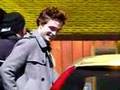 Twilight Set - Robert Pattinson getting into the Volvo