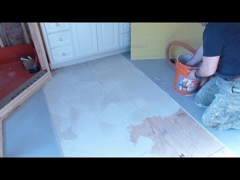 Backer - Subfloor preparation and backer board installation on bathroom or kitchen floor - step by step.