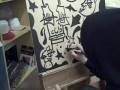 krink marker, K-71, live art, drawing on wood by claassen