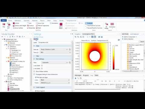 COMSOL: Time Dependent 2D Heat transfer Problem with Animation L-4