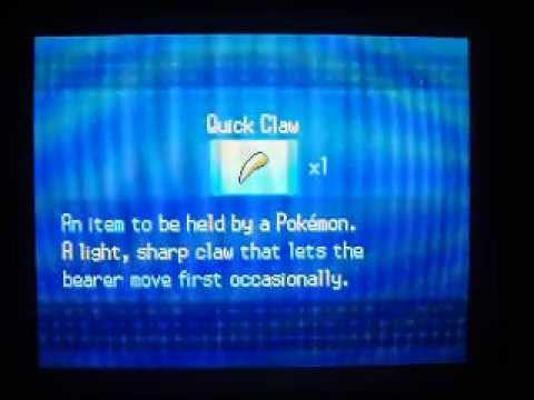 how to get a quick claw in pokemon x