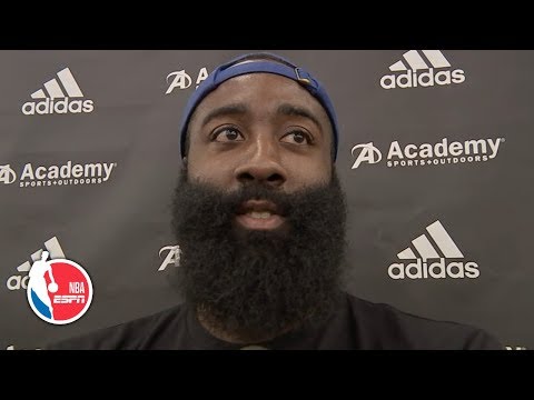 Video: 'It's not a travel!' - Harden schools kid's step-back shade, talks Russell Westbrook | NBA on ESPN