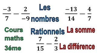 Maths 3ème - Les nombres rationnels Addition et Soustraction Exercice 20