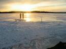 Ice Fishing, North Bay, Ontario. Lake Nipissing