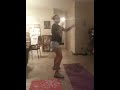 Roomie works out
