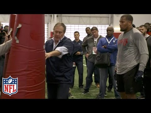 Video: Bill Belichick Coaches Bradley Chubb at NC State Pro Day | NFL Highlights