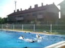 Nerea Aiora y yo en la piscina de casa