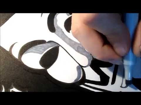 how to draw v for vendetta mask