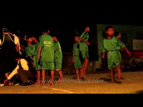 Kabaddi tournament - Kids warm up before the match
