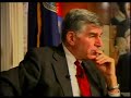 Full video will be at our video library pagenext week: http://www.doleinstitute.org/video/index.htmlMichael Stanley Dukakis was born in Brookline, Massachusetts onNovember 3, 1933. His parents both emigrated from Greece to the millcities of Massachusetts. Dukakis graduated from Swarthmore College andHarvard Law School. He served for two years in the United States Army,sixteen months of which he spent with the Support Group to theUN Delegation to the Military Armistice commission in Munsan, Korea.Dukakis began his political career as an elected Town Meeting Member inthe town of Brookline. He was elected chairman of his town's Democraticorganization in 1960 and won a seat in the Massachusetts legislature in1962. He served four terms as a legislator, winning re-election by anincreasing margin each time he ran.In 1970 he was the Massachusetts Democratic Party's nominee forLieutenant-Governor and the running mate of Boston Mayor Kevin Whitein that year's gubernatorial race which they lost to Republicans FrankSargeant and Donald Dwight. Dukakis won his party's nomination forgovernor in 1974 and beat Sargeant decisively in November of that year.Dukakis inherited a record deficit and record high unemployment and isgenerally credited with digging Massachusetts out of one of its worstfinancial and economic crises in history. But the effort took its toll, and hewas defeated in the Democratic Primary in 1978 by Edward King.Dukakis came back to defeat King in 1982 and was re-elected to anunprecedented third four-year term in 1986 by one of the largest marginsin history. In 1986 his colleagues in the National Governors Associationvoted him the most effective governor in the Nation.In 1988 Dukakis became the first Greek-American to be nominated for thepresidency. He emerged from a strong Democratic field that includedSenators Al Gore, Gary Hart and the Rev. Jesse Jackson. Dukakis won theDemocratic nomination but was defeated by George H.W. Bush. Soonthereafter, he announced that he would not be a candidate for re-election asgovernor and served his final two years as governor at a time of increasingfinancial and economic distress in Massachusetts and the Northeast.After leaving office in January 1991, Dukakis was a visiting professorat the University of Hawaii in the political science department and atthe School of Public Health. While at the University of Hawaii, hetaught courses in political leadership and health policy and led a seriesof public forums on the reform of the nation's health care system.Since then, there has been increasing public interest in Hawaii'sfirst-in-the nation universal health insurance system and the lessonsthat can be learned from it as the nation debates the future of healthcare in America.Dukakis has taught in the senior executive program for State and Localmanagers at the John F. Kennedy School of Government at HarvardUniversity. He has also taught at Florida Atlantic University.His research has focused on national health care policy reform and thelessons that national policy makers can learn from state reform efforts.He has authored articles on the subject for the Journal of AmericanHealth Policy, the Yale Law and Policy Review, the New EnglandJournal of Medicine, and Compensation and Benefits Management. Inaddition, he co-taught with Professor Rochefort a graduate seminar innational health policy reform that included a series of public forumsand an all-day conference that culminated in the publication ofInsuring American Health for the Year 2000, a NortheasternUniversity publication that has been distributed widely to health policymakers, legislators and others.Today, Dukakis spends his time teaching, spending one semester ayear at Northeastern University in Massachusetts and the other at theUniversity of California, Los Angeles.