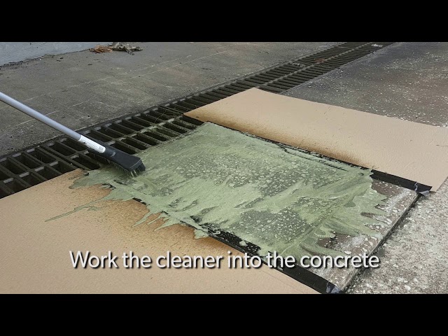 Great Simple Way to Clean Concrete with a Brush