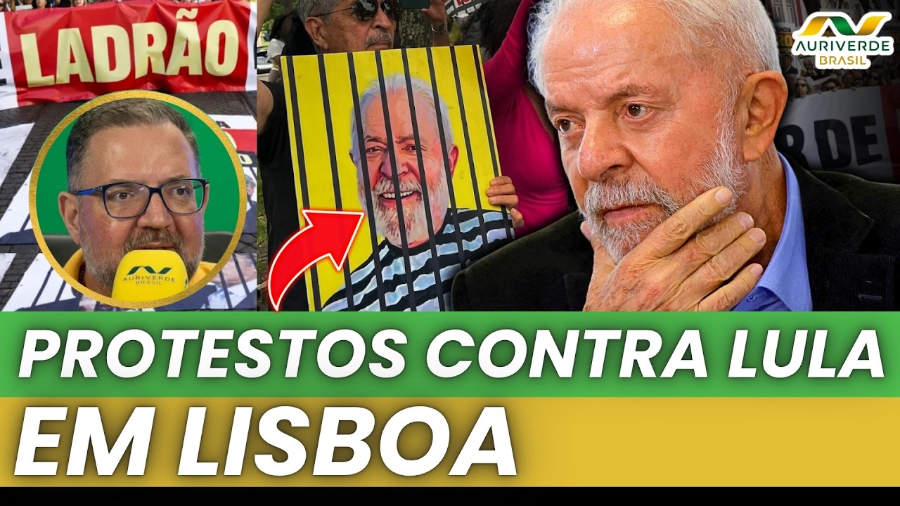 Lula é recebido em Portugal sob protestos de brasileiros nas ruas de Lisboa